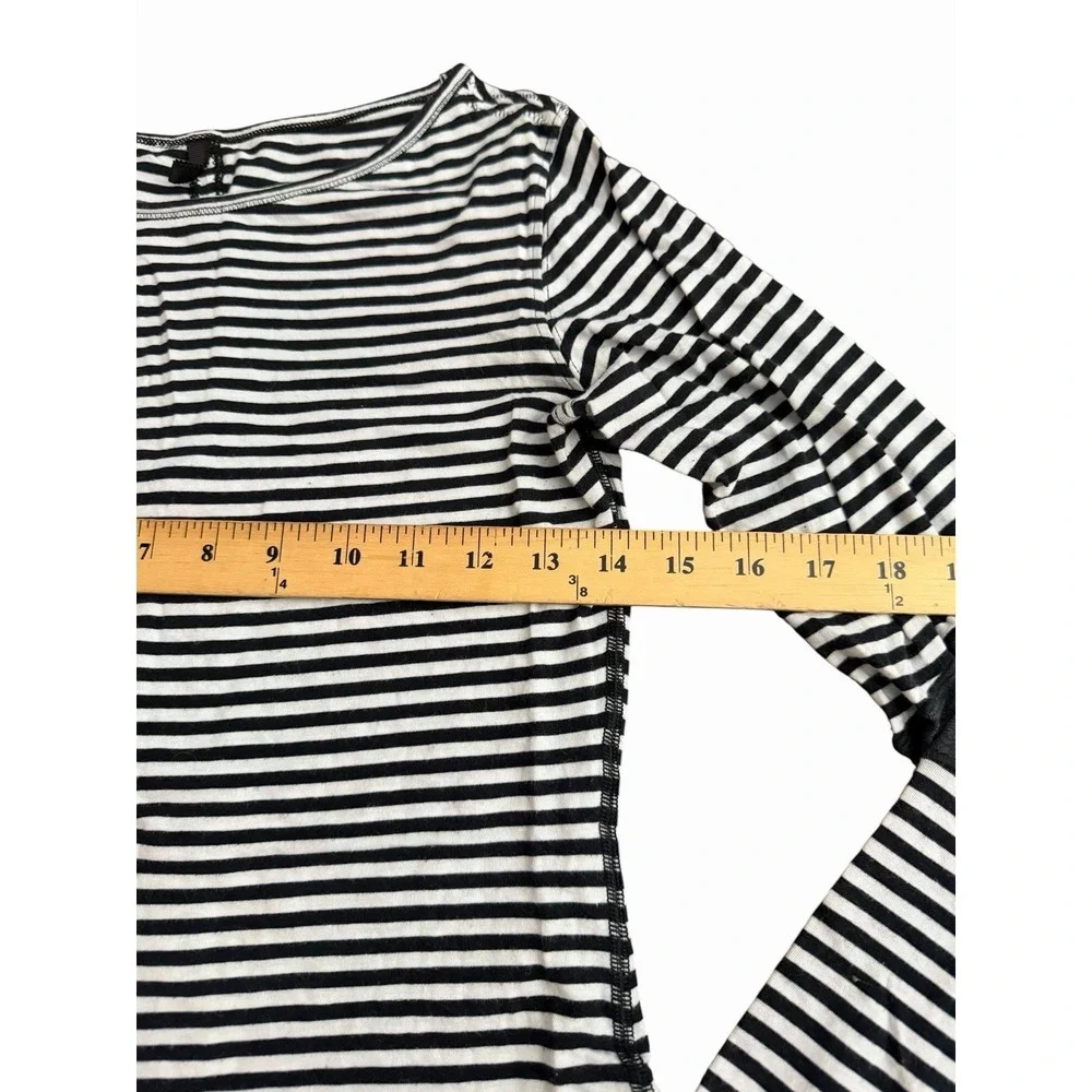 Lululemon Devotion Long Sleeve Shirt Striped Black White Elbow Patchwork #HH6-1